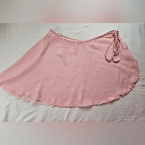 Premiere Collection Girls Pink Sheer Chiffon Dance Skirt W/ Tie At Side Size Med